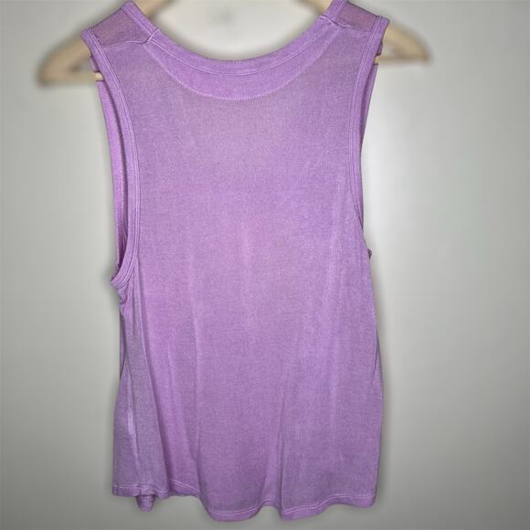 Free People Take The Plunge Tank Top XS Lilac Scoop Neck Minimalist Jersey Knit - Picture 4 of 11